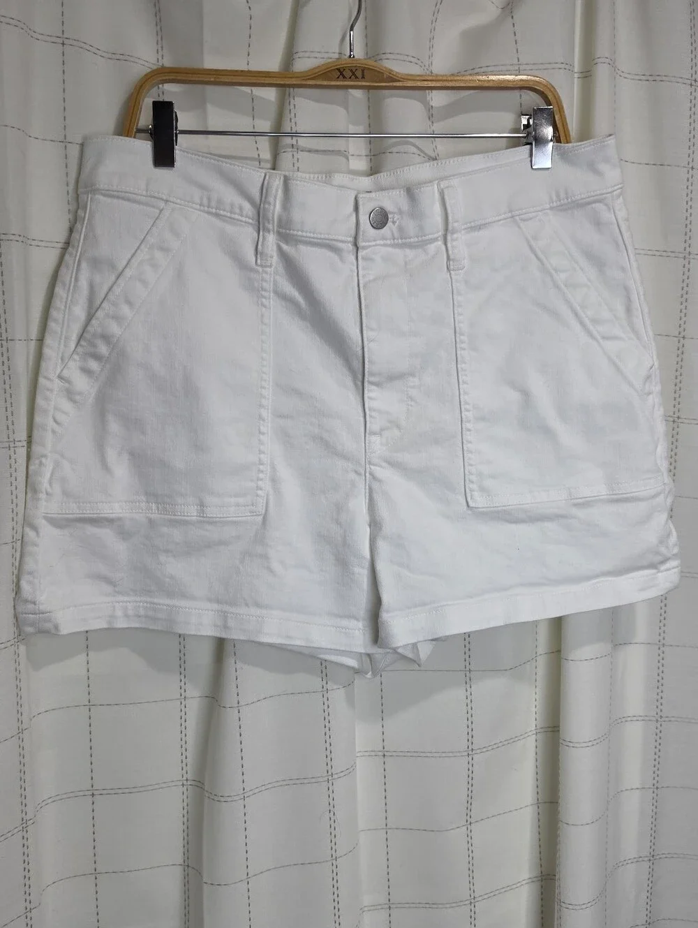 J Crew White utility denim short